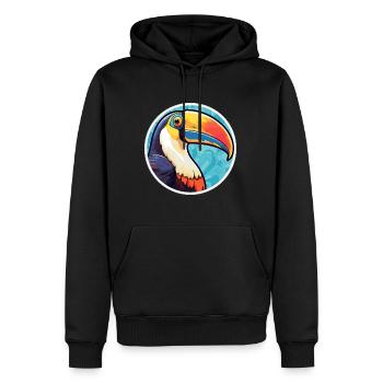 Tukan Bunte Karikatur Kawaii Anima - Männer Premium Bio Hoodie - Schwarz - Vorne - Nico (187cm)