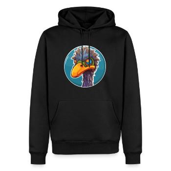 Emu Buntglas Bunte Karikatur Kawaii Tier - Männer Premium Bio Hoodie - Schwarz - Vorne - Nico (187cm)