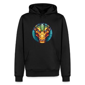 Drache Buntes Glas Bunte Karikatur Kawaii Anima - Männer Premium Bio Hoodie - Schwarz - Vorne - Nico (187cm)