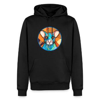 Ratten-Buntglas-Cartoon-Kawaii-Tier - Männer Premium Bio Hoodie - Schwarz - Vorne - Nico (187cm)