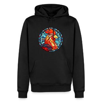 Hahn Buntes Glas Bunte Karikatur Kawaii Anim - Männer Premium Bio Hoodie - Schwarz - Vorne - Nico (187cm)