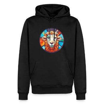 Schaf Buntes Glas Bunte Karikatur Kawaii Tier - Männer Premium Bio Hoodie - Schwarz - Vorne - Nico (187cm)
