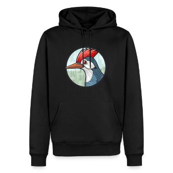 Specht Buntes Glas Bunte Karikatur Kawaii A - Männer Premium Bio Hoodie - Schwarz - Vorne - Nico (187cm)