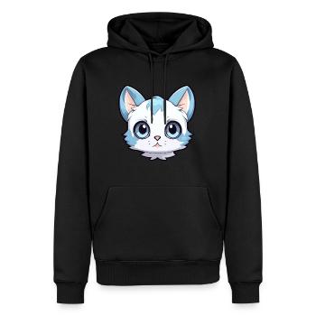 Aegean Cat Cute Happy Kawaii Cartoon Clipart Anima - Men’s Premium Organic Hoodie - black - Front - Nico (187cm)