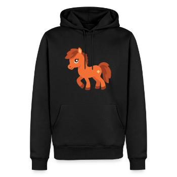 pferd niedlich glücklich kawaii cartoon clipart tier - Männer Premium Bio Hoodie - Schwarz - Vorne - Nico (187cm)