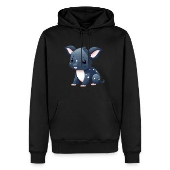 Tapir Niedlich Glücklich Kawaii Cartoon Clipart Tier - Männer Premium Bio Hoodie - Schwarz - Vorne - Nico (187cm)