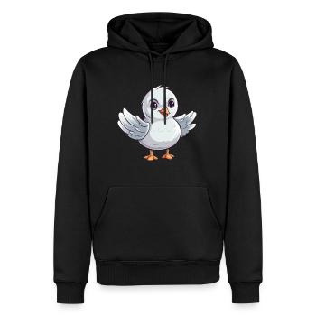 Mouette mignon heureux Kawaii Cartoon Clipart Animal - Sweat à capuche Premium bio Homme - noir - Devant - Nico (187cm)