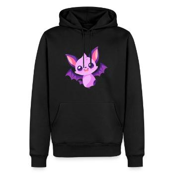 Fledermaus niedlich glücklich kawaii cartoon clipart tier - Männer Premium Bio Hoodie - Schwarz - Vorne - Nico (187cm)