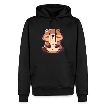 Biber Niedlich Glücklich Kawaii Cartoon Clipart Tier - Männer Premium Bio Hoodie - Schwarz - Vorne - Nico (187cm)