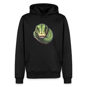 Anakonda Niedlich Glücklich Kawaii Cartoon Clipart Tier - Männer Premium Bio Hoodie - Schwarz - Vorne - Nico (187cm)