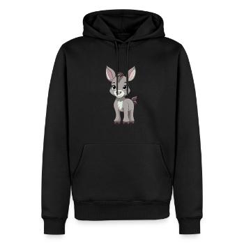 Esel Niedlich Glücklich Kawaii Cartoon Clipart Tier - Männer Premium Bio Hoodie - Schwarz - Vorne - Nico (187cm)