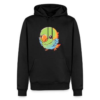Papagei Niedlich Glücklich Kawaii Cartoon Clipart Tier - Männer Premium Bio Hoodie - Schwarz - Vorne - Nico (187cm)