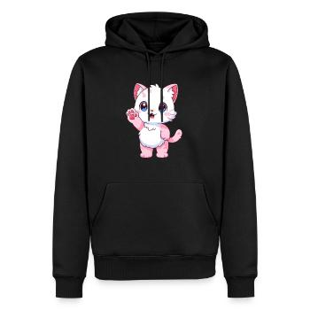 Katze niedlich glücklich kawaii cartoon clipart tier - Männer Premium Bio Hoodie - Schwarz - Vorne - Nico (187cm)