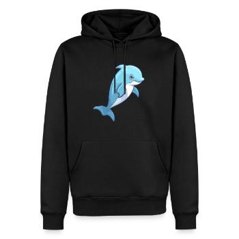 Delfin Niedlich Glücklich Kawaii Cartoon Clipart Tier - Männer Premium Bio Hoodie - Schwarz - Vorne - Nico (187cm)