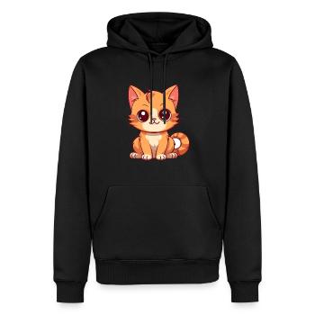 Katze niedlich glücklich kawaii cartoon clipart tier - Männer Premium Bio Hoodie - Schwarz - Vorne - Nico (187cm)
