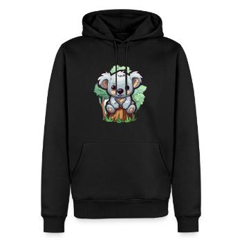 Koala Niedlich Glücklich Kawaii Cartoon Clipart Tier - Männer Premium Bio Hoodie - Schwarz - Vorne - Nico (187cm)