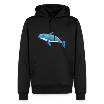 Wal Niedlich Glücklich Kawaii Cartoon Clipart Tier - Männer Premium Bio Hoodie - Schwarz - Vorne - Nico (187cm)