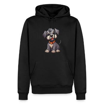 Cesky Terrier Chien Mignon Heureux Kawaii Cartoon Clipar - Sweat à capuche Premium bio Homme - noir - Devant - Nico (187cm)