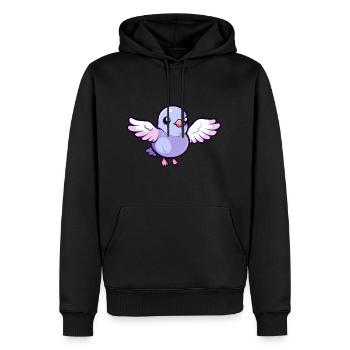 Pigeon Mignon Heureux Kawaii Cartoon Clipart Animal - Sweat à capuche Premium bio Homme - noir - Devant - Nico (187cm)