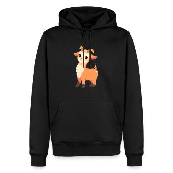 Ziege niedlich glücklich kawaii cartoon Clipart Tier - Männer Premium Bio Hoodie - Schwarz - Vorne - Nico (187cm)
