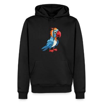 Papagei Niedlich Glücklich Kawaii Cartoon Clipart Tier - Männer Premium Bio Hoodie - Schwarz - Vorne - Nico (187cm)