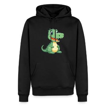 Crocodile mignon heureux kawaii dessin animé Clipart Animal - Sweat à capuche Premium bio Homme - noir - Devant - Nico (187cm)