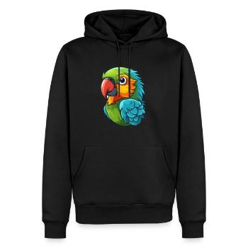 Papagei süßes glückliches Kawaii Cartoon Clipart Tier - Männer Premium Bio Hoodie - Schwarz - Vorne - Nico (187cm)