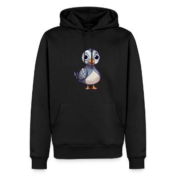 Pintade Mignon Heureux Kawaii Dessin Animé Clipart Anim - Sweat à capuche Premium bio Homme - noir - Devant - Nico (187cm)