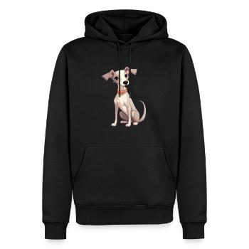 Whippet Chien Mignon Heureux Kawaii Cartoon Clipart Anim - Sweat à capuche Premium bio Homme - noir - Devant - Nico (187cm)