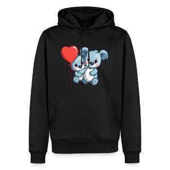 Koala Kawaii Cartoon Pet Jouant Avec Des Ballons - Sweat à capuche Premium bio Homme - noir - Devant - Nico (187cm)