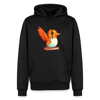 Drôle Colibri Oiseau Dessin Animé Animal De Compagnie Jouant Skateboard - Sweat à capuche Premium bio Homme - noir - Devant - Nico (187cm)