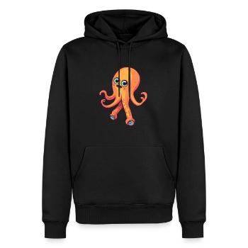 Funny Octopus Kawaii Cartoon Playing Skateboard - Men’s Premium Organic Hoodie - black - Front - Nico (187cm)