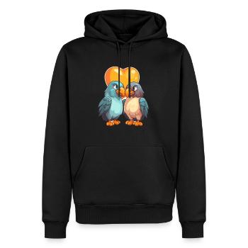 Eagles Kawaii Cartoon Haustier spielt mit Luftballons - Männer Premium Bio Hoodie - Schwarz - Vorne - Nico (187cm)