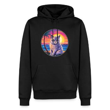 Britische Kurzhaarkatze Aquarell-Cartoon Kawaii - Männer Premium Bio Hoodie - Schwarz - Vorne - Nico (187cm)