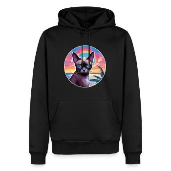 Siamkatze Rasse Aquarell Karikatur Kawaii Haustier - Männer Premium Bio Hoodie - Schwarz - Vorne - Nico (187cm)