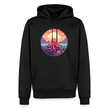 Oktopus Buntes Aquarell Cartoon Kawaii Tier - Männer Premium Bio Hoodie - Schwarz - Vorne - Nico (187cm)