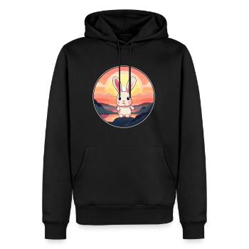 Hase buntes Aquarell Cartoon Kawaii Tier - Männer Premium Bio Hoodie - Schwarz - Vorne - Nico (187cm)