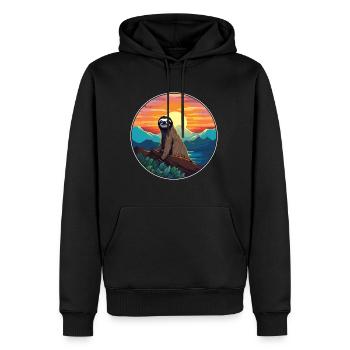 Faultier buntes Aquarell Cartoon Kawaii Tier - Männer Premium Bio Hoodie - Schwarz - Vorne - Nico (187cm)
