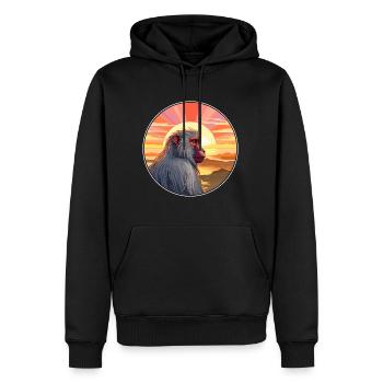 Mandrill Buntes Aquarell Cartoon Kawaii Tier - Männer Premium Bio Hoodie - Schwarz - Vorne - Nico (187cm)