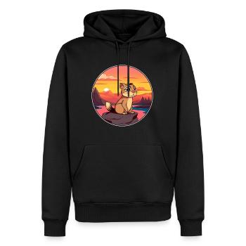 Chipmunk Colorful Watercolor Cartoon Kawaii Animal - Men’s Premium Organic Hoodie - black - Front - Nico (187cm)