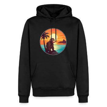 Affe buntes Aquarell Cartoon Kawaii Tier - Männer Premium Bio Hoodie - Schwarz - Vorne - Nico (187cm)