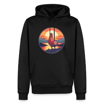 Huhn buntes Aquarell Cartoon Kawaii Tier - Männer Premium Bio Hoodie - Schwarz - Vorne - Nico (187cm)