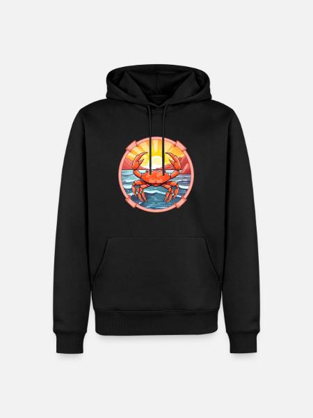 Krabbe farverig akvarel tegneserie Kawaii Animal - Herre Premium økologisk hoodie - sort