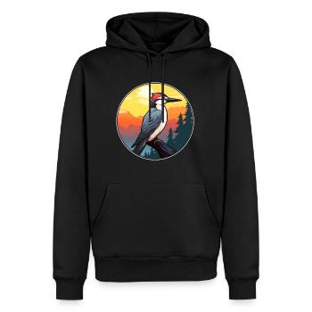 Specht bunte Aquarell-Karikatur Kawaii Haustier - Männer Premium Bio Hoodie - Schwarz - Vorne - Nico (187cm)