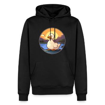 Canard Aquarelle Colorée Dessin Animé Kawaii Animal - Sweat à capuche Premium bio Homme - noir - Devant - Nico (187cm)