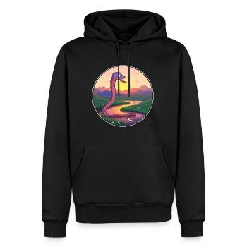 Ver de terre coloré aquarelle dessin animé kawaii animal de compagnie - Sweat à capuche Premium bio Homme - noir - Devant - Nico (187cm)