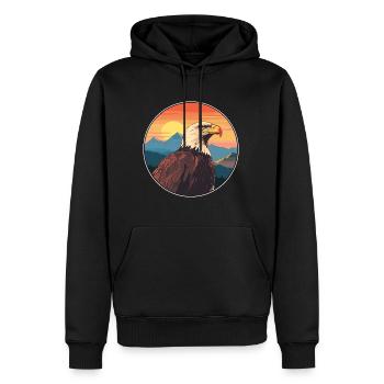 Eagle Colorful Watercolor Cartoon Kawaii Animal - Men’s Premium Organic Hoodie - black - Front - Nico (187cm)