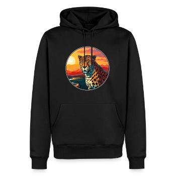 Leopard buntes Aquarell Cartoon Kawaii Tier - Männer Premium Bio Hoodie - Schwarz - Vorne - Nico (187cm)