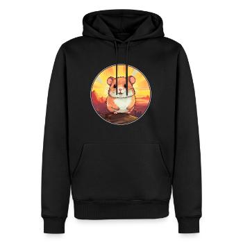 Hamster Buntes Aquarell Cartoon Kawaii Tier - Männer Premium Bio Hoodie - Schwarz - Vorne - Nico (187cm)