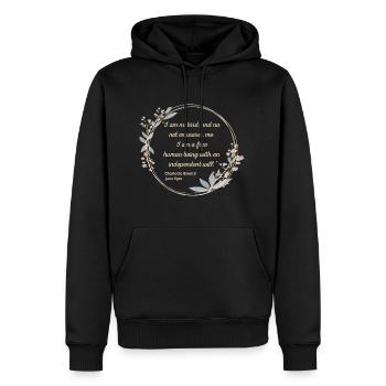 Jane Eyre citation II - Style mignon - Sweat à capuche Premium bio Homme - noir - Devant - Nico (187cm)
